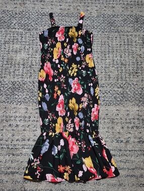 SHEIN Black Floral  Mermaid Maxi Dress